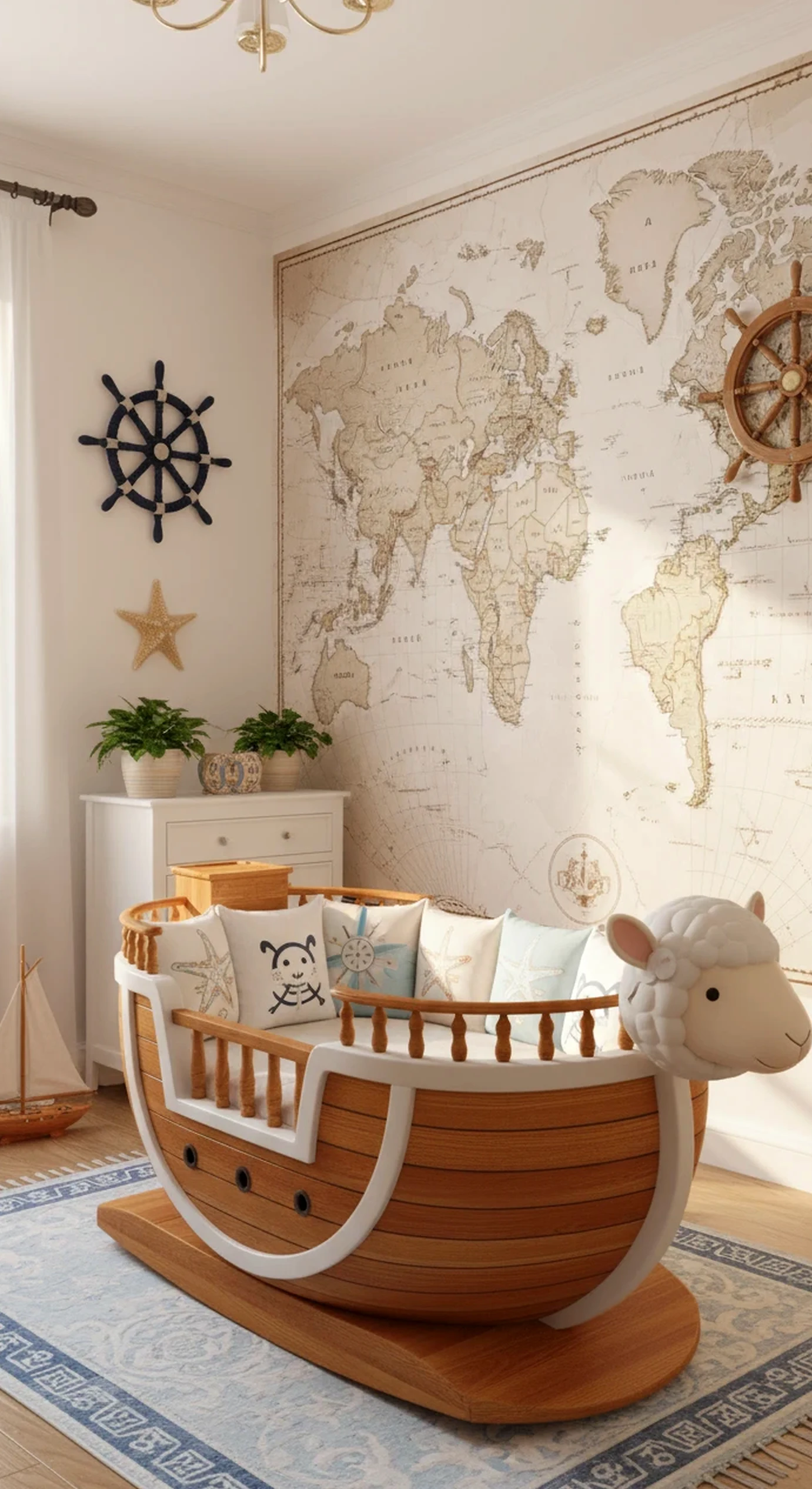 Compact neutral bedroom introduces shape into the setting, keeping the atmosphere warm without clutter.
