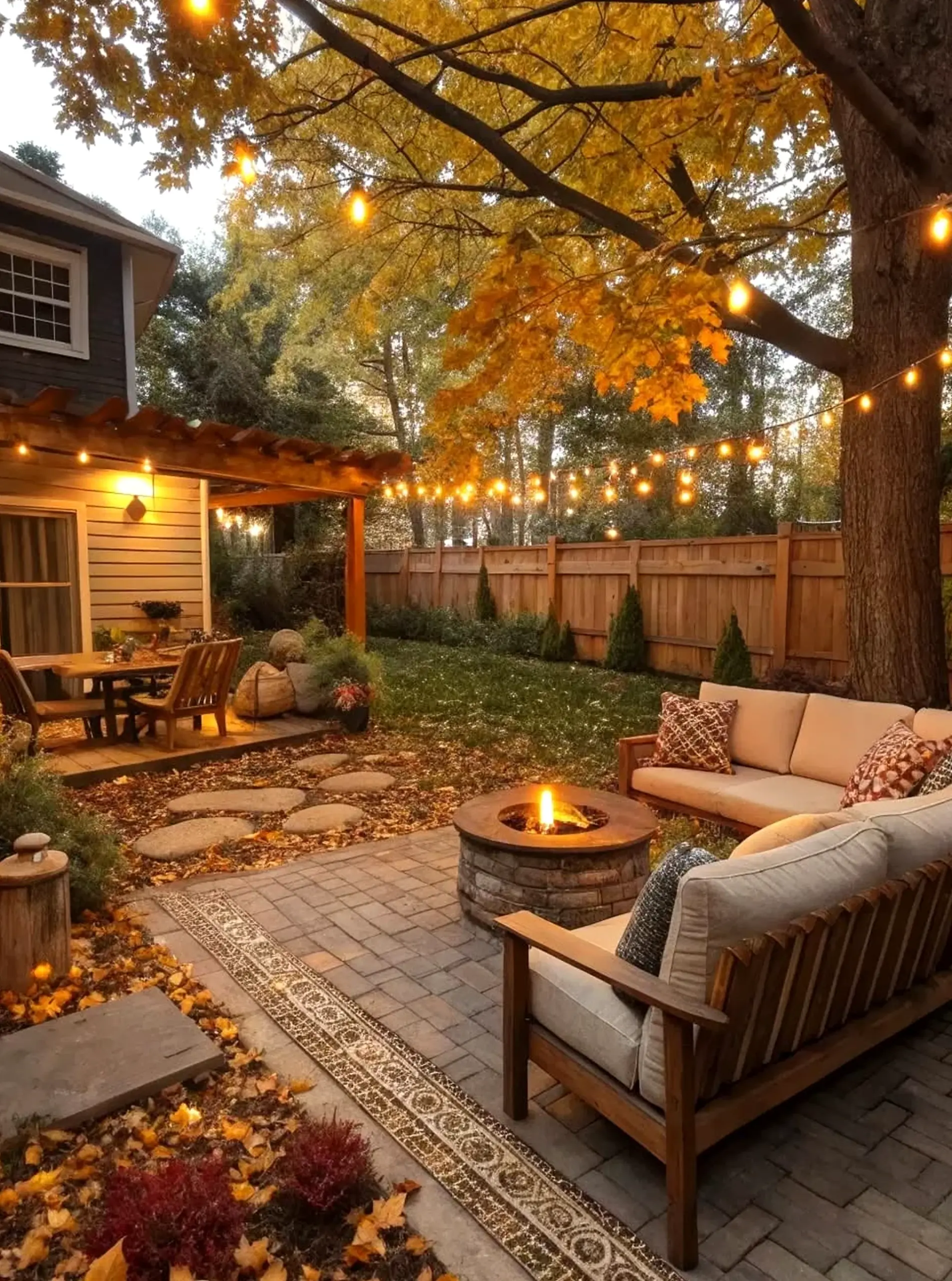 Quiet kitchen nook draws attention to ease while the outdoor space stays clear and inviting.