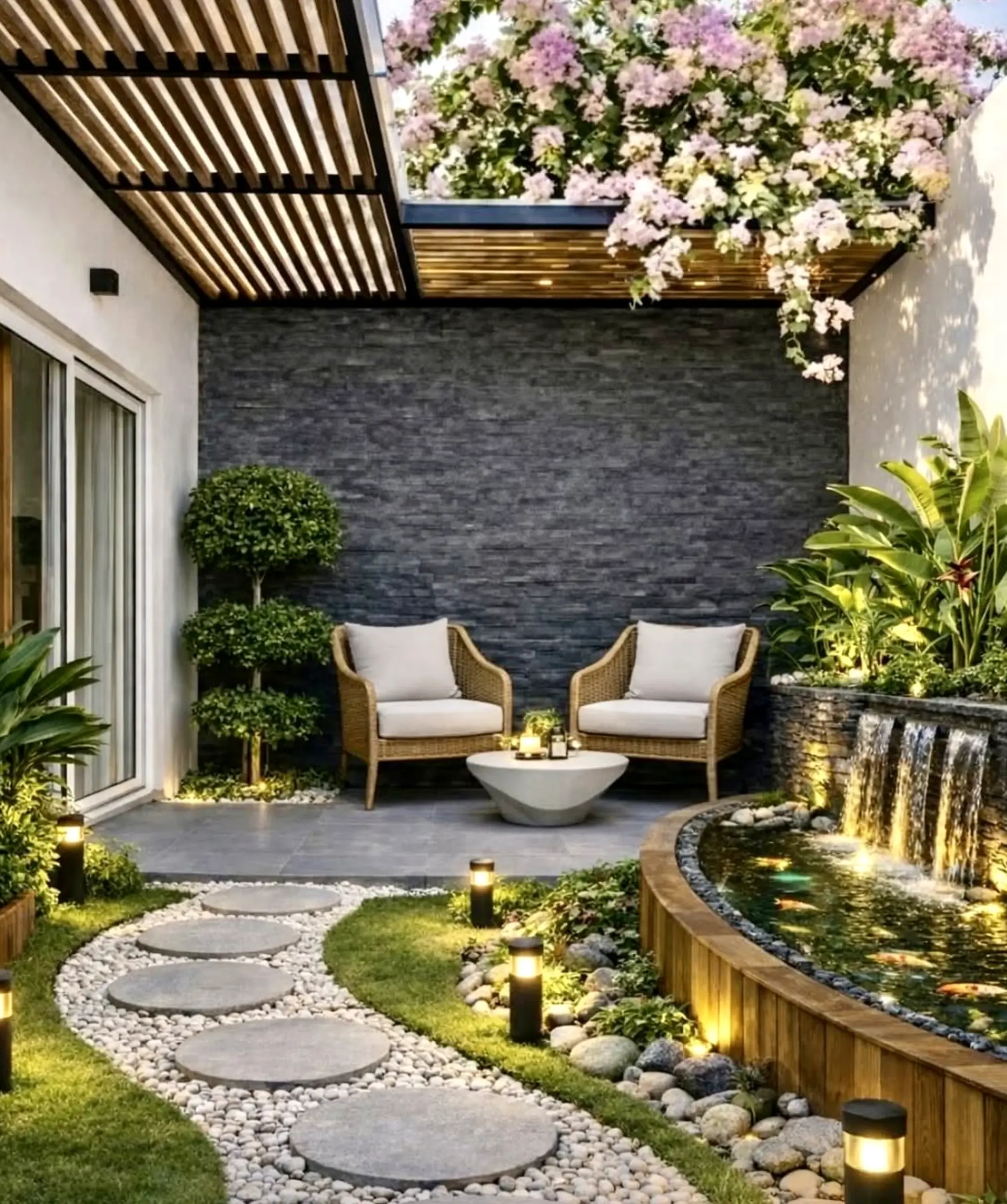 Simple wall niche brings charm to the backdrop, creating a mood that feels bright but not busy.