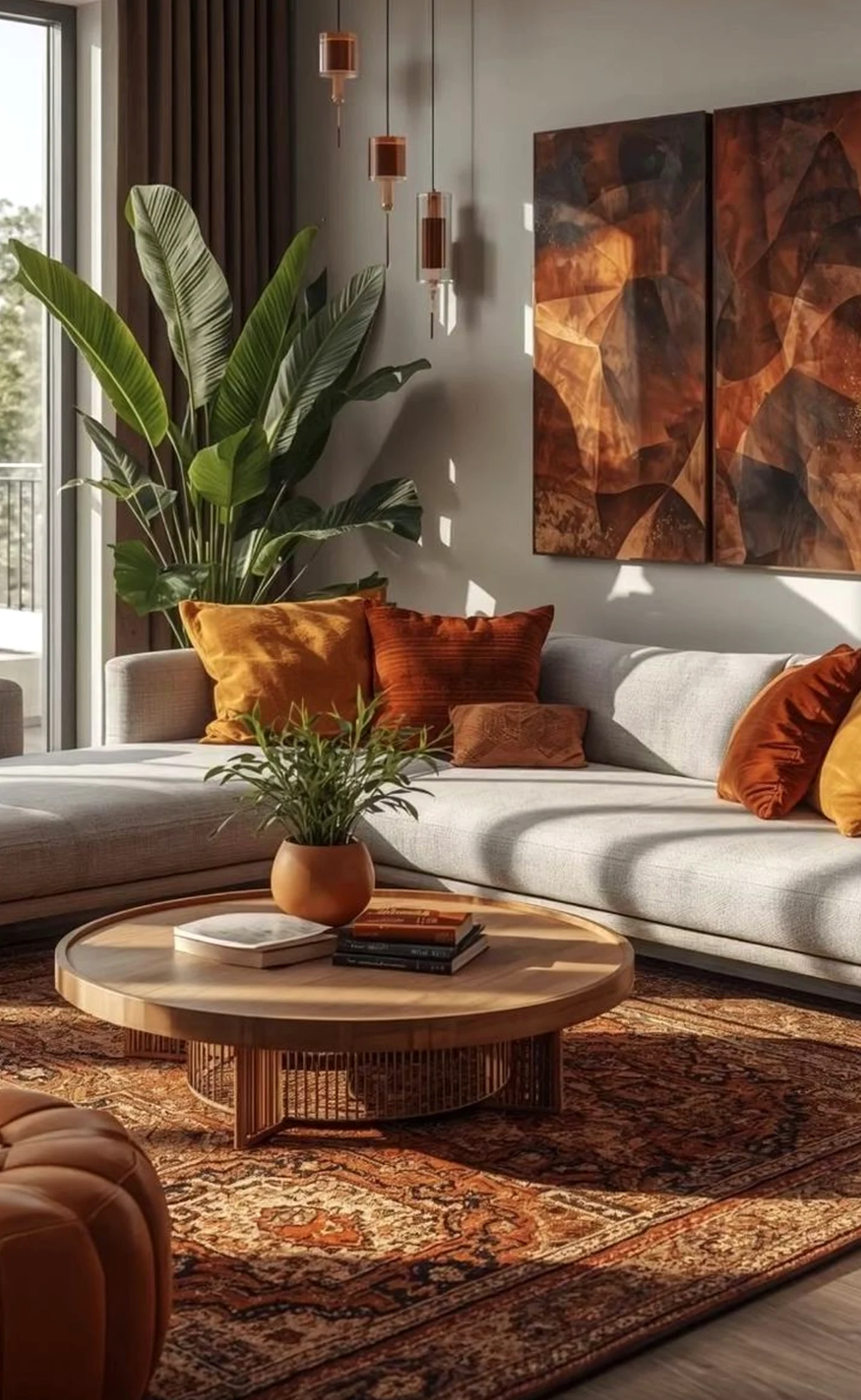 Subtle painted door adds a clear layer of charm, helping the sitting area feel simple yet expressive.