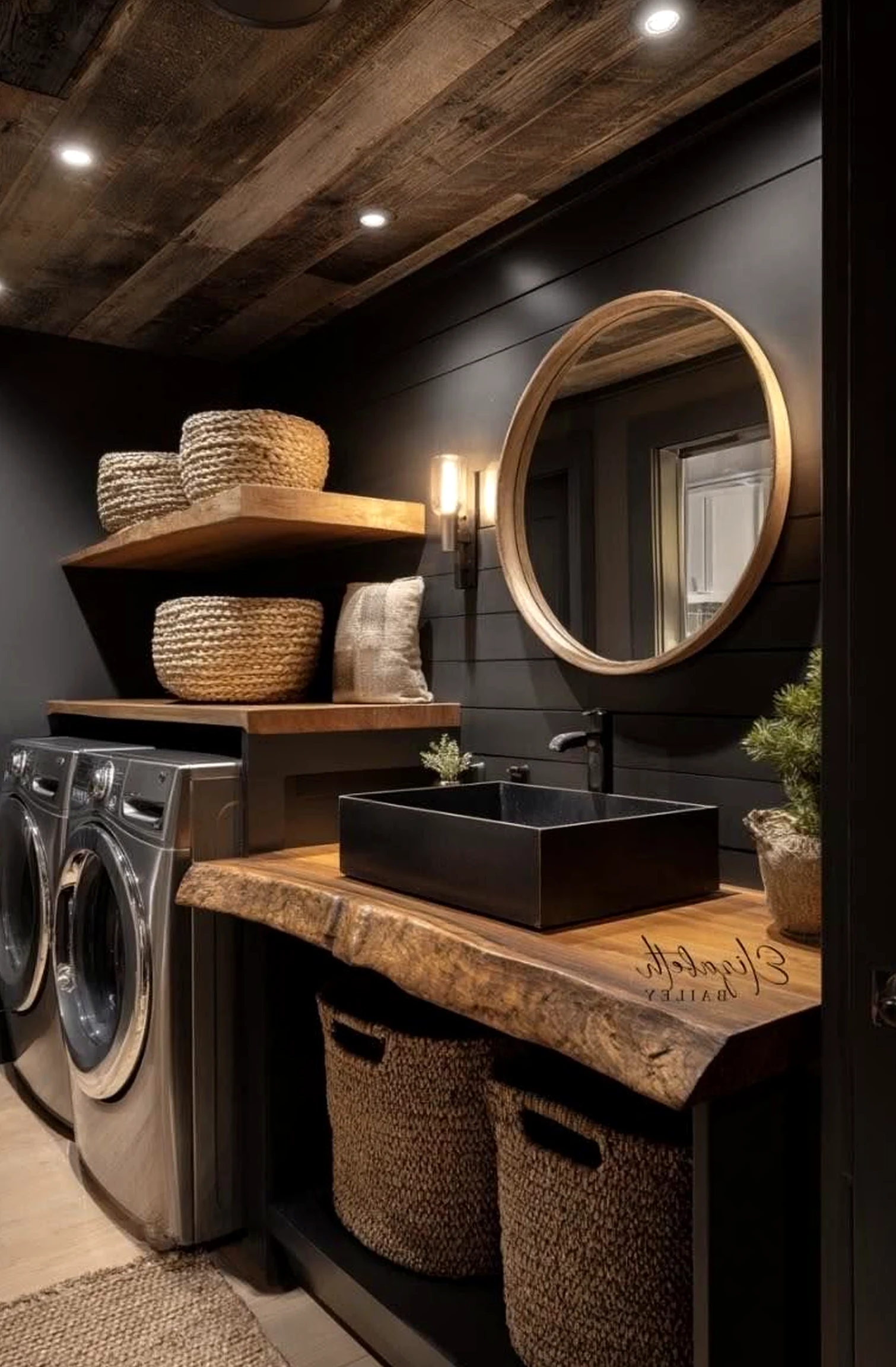 Quiet bedside layer draws attention to balance while the backdrop stays fresh and intentional.