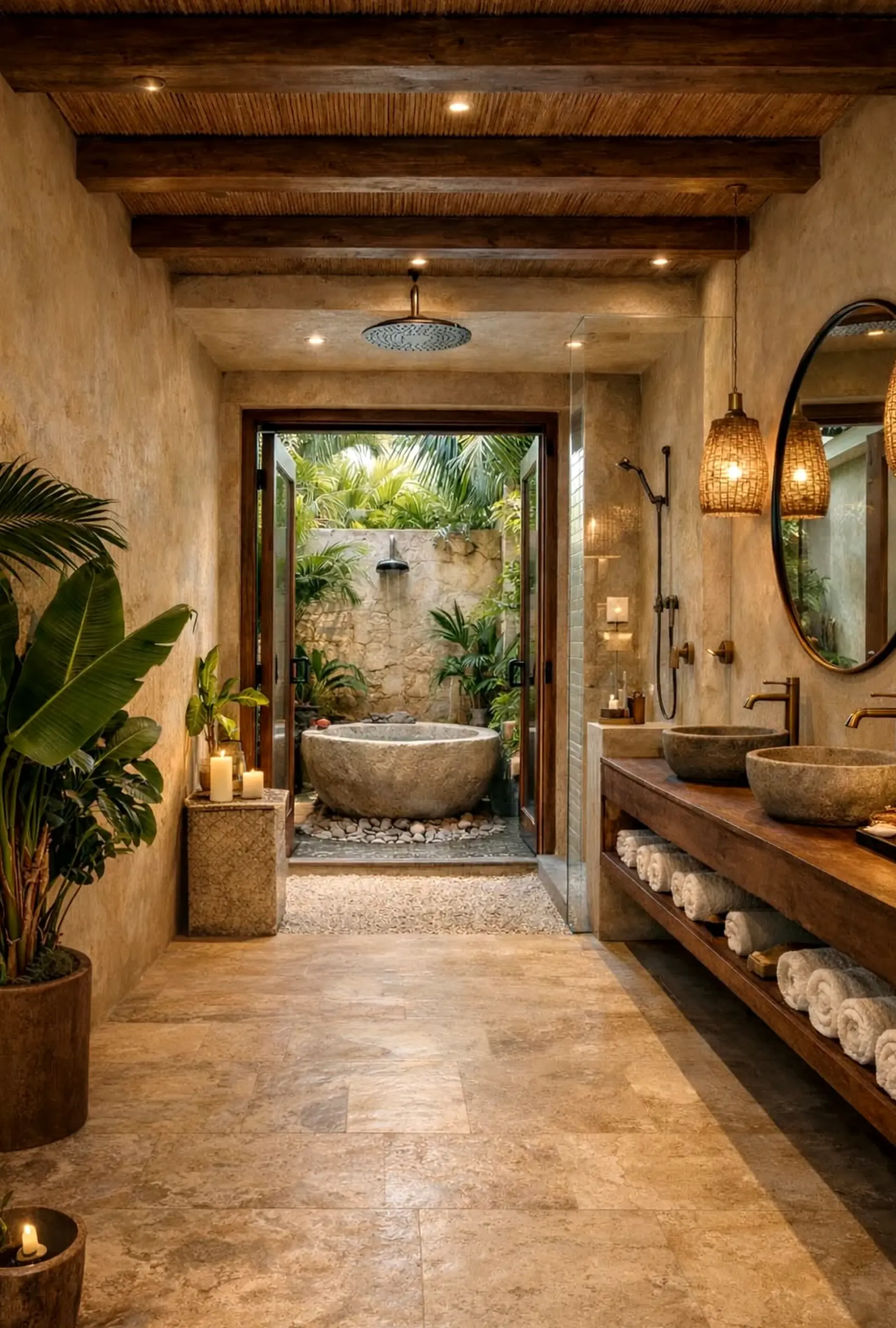 Natural bedside layer supports the garden edge through balance, leaving the space feeling open and lived-in.