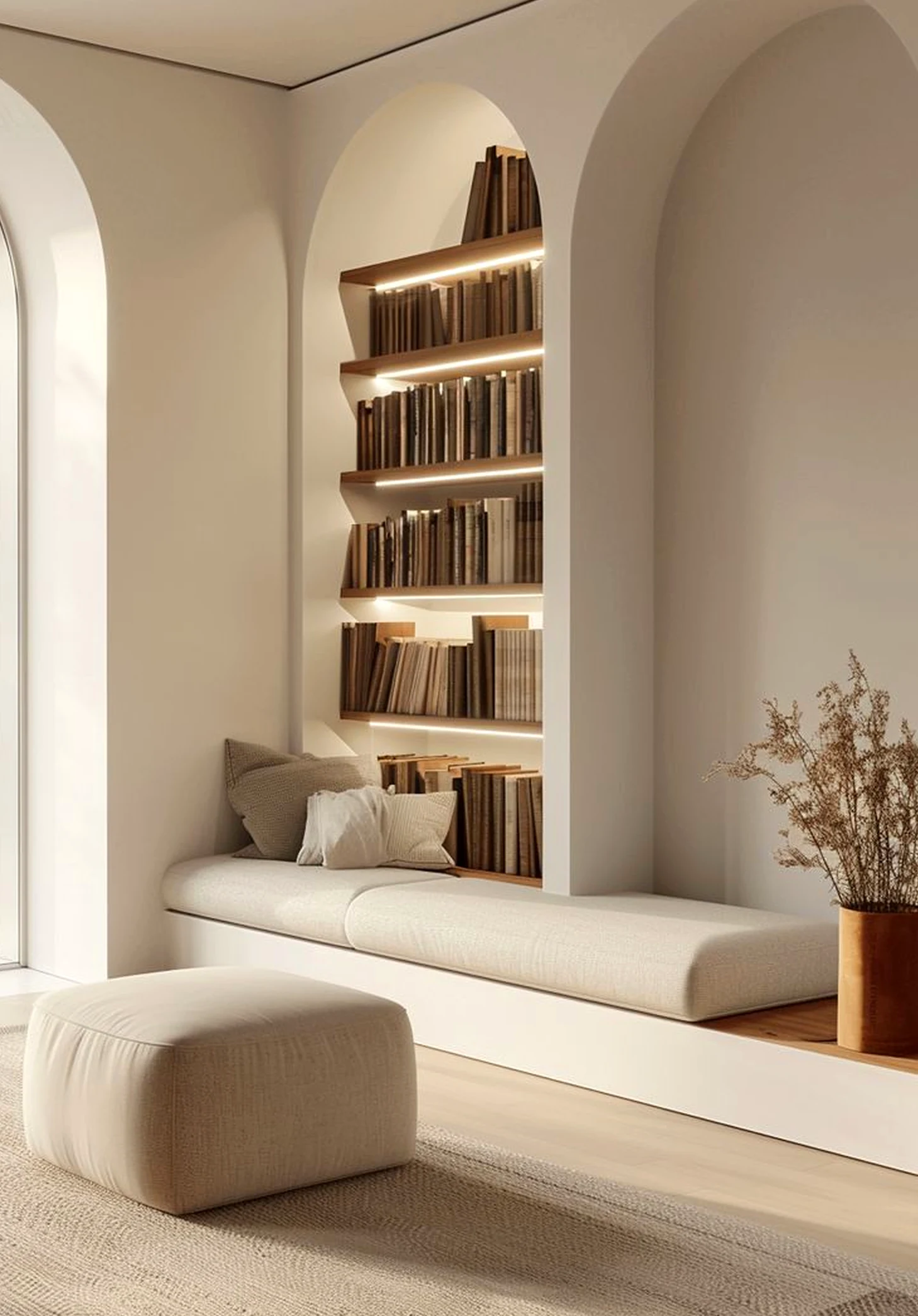 Layered floor pattern gives the design more freshness, so the whole view feels comfortable in daily use.