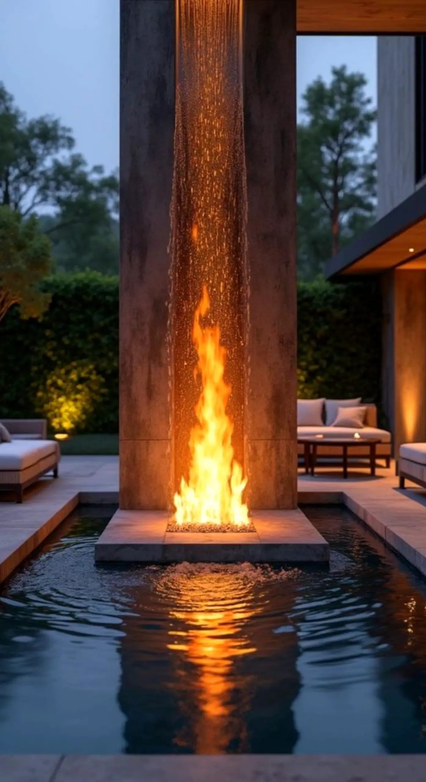 Fresh green entry brings a useful note of light, making the outdoor space feel quietly finished.