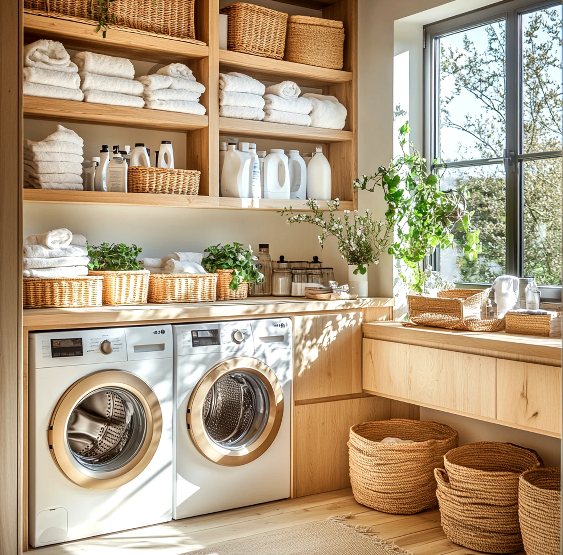 Simple cabinet wall brings character to the room, creating a mood that feels warm without clutter.