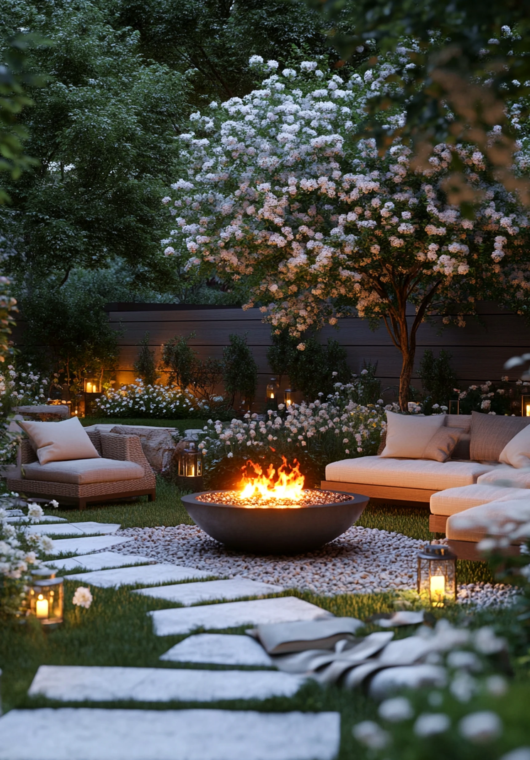 Crisp garden border gives the sitting area more freshness, so the whole view feels personal and relaxed.