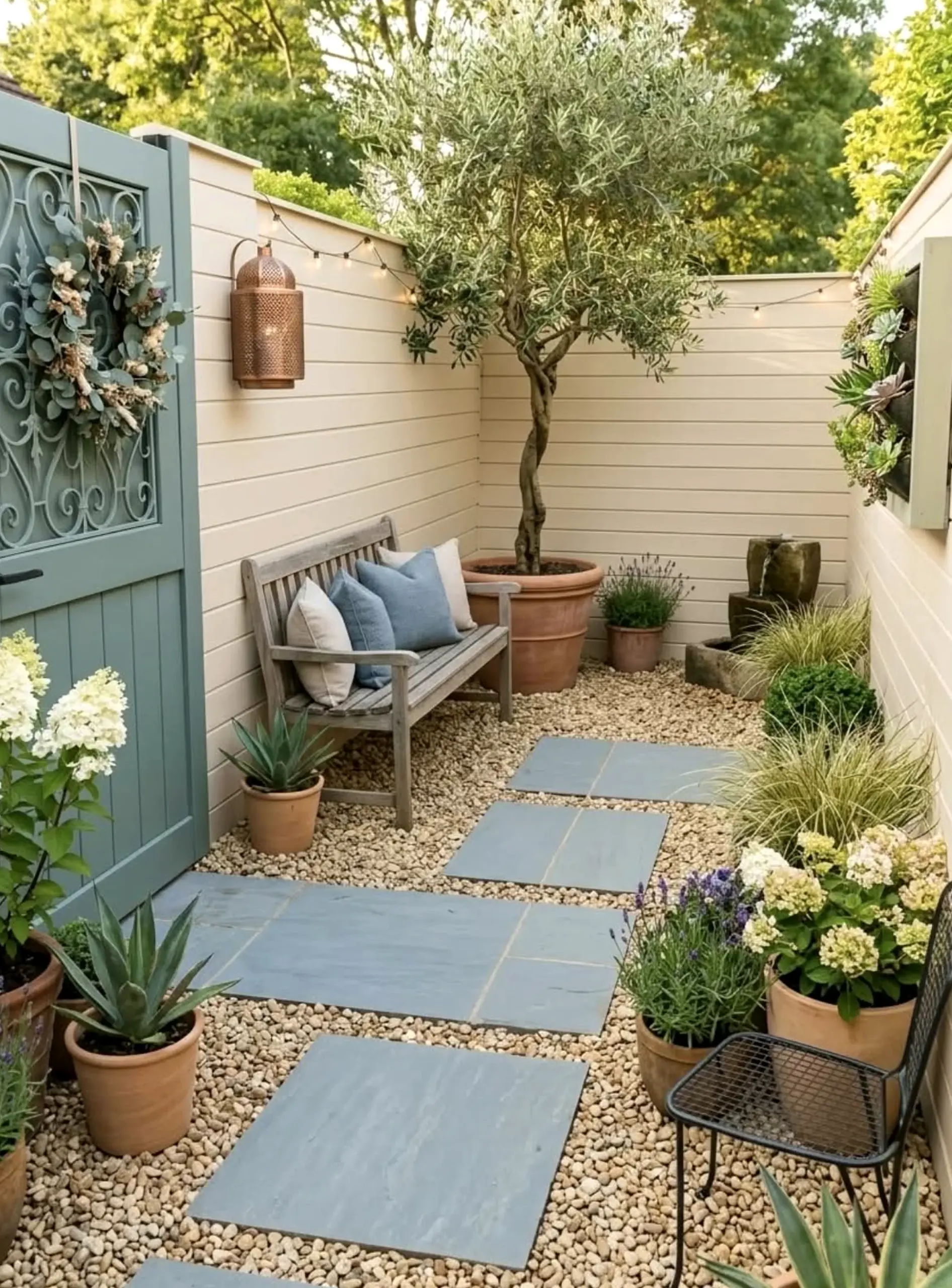 Crisp greenhouse corner frames the sitting area with freshness, making the scene feel pleasantly composed.