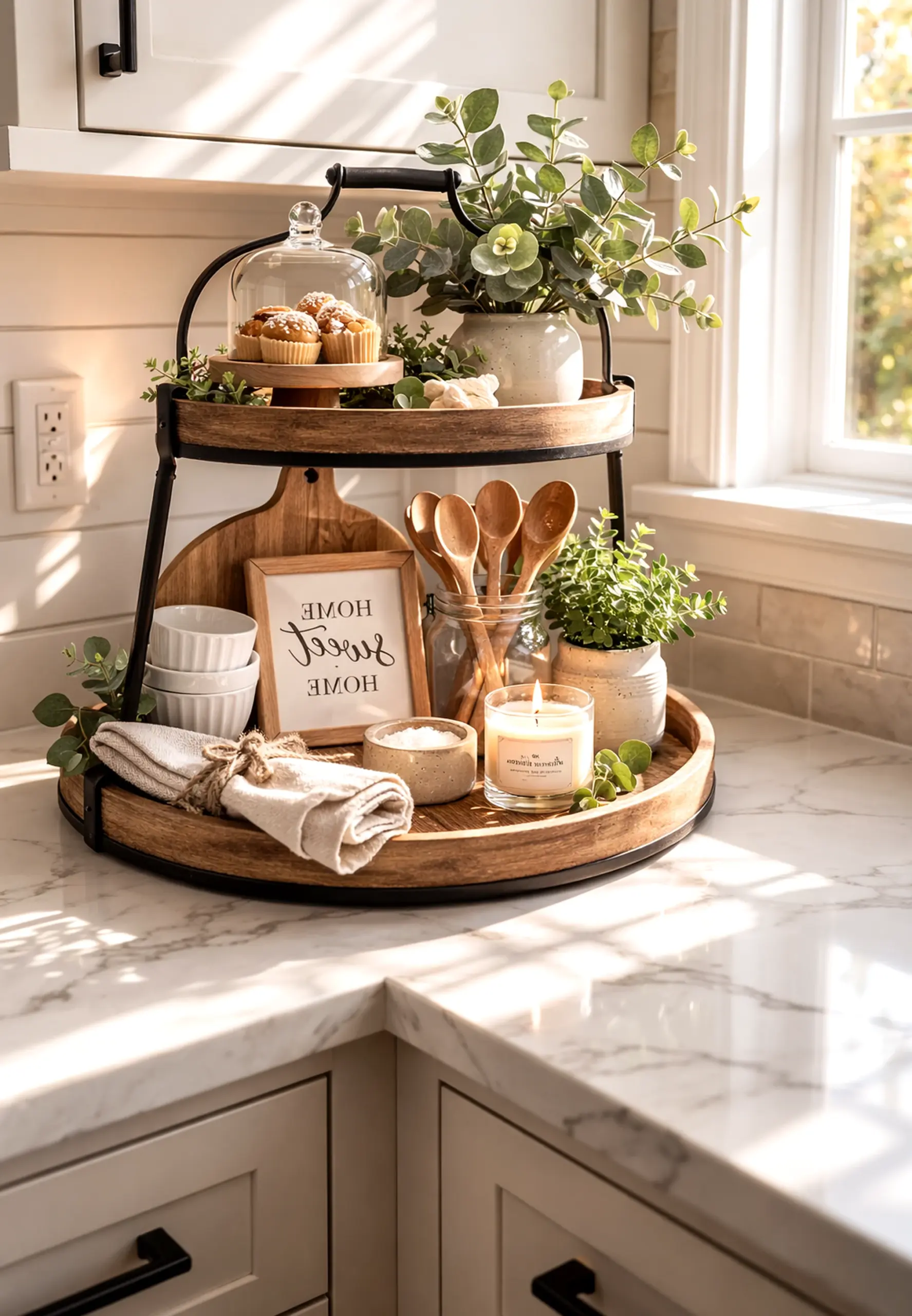 Bright kitchen nook adds a clear layer of focus, helping the wall feel settled and welcoming.