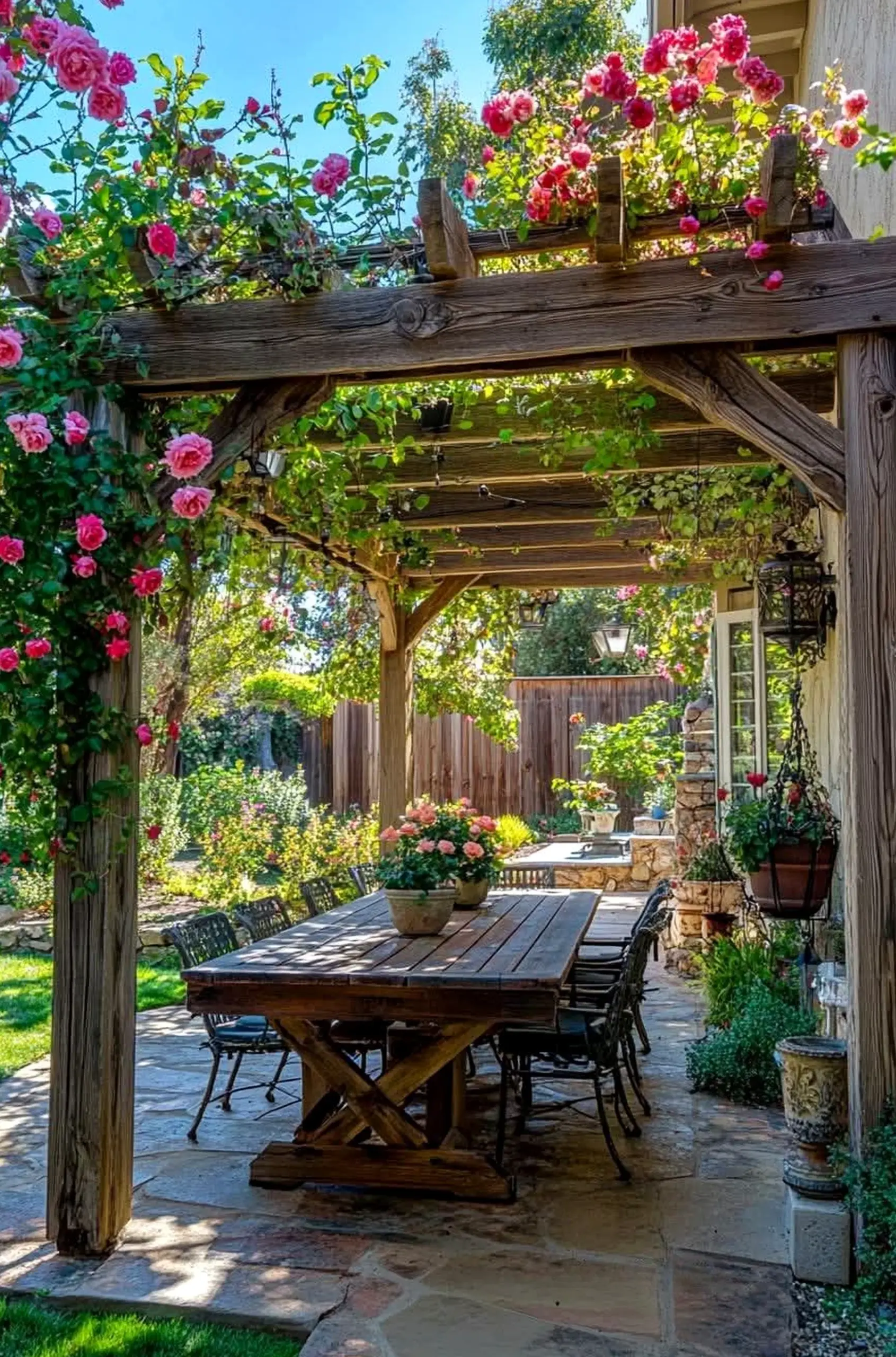 Cozy floral bed supports the entry through softness, leaving the space feeling visually grounded.