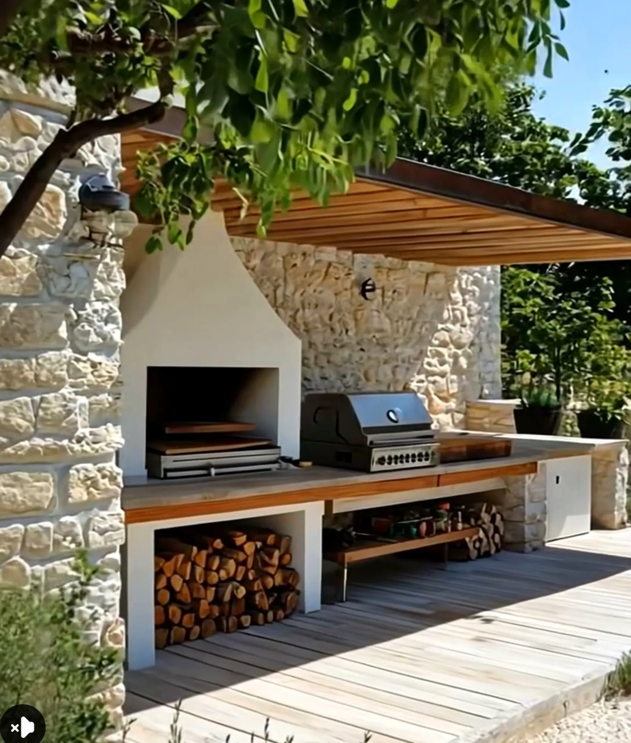 Earthy wall niche gives the composition more shape, so the whole view feels warm without clutter.