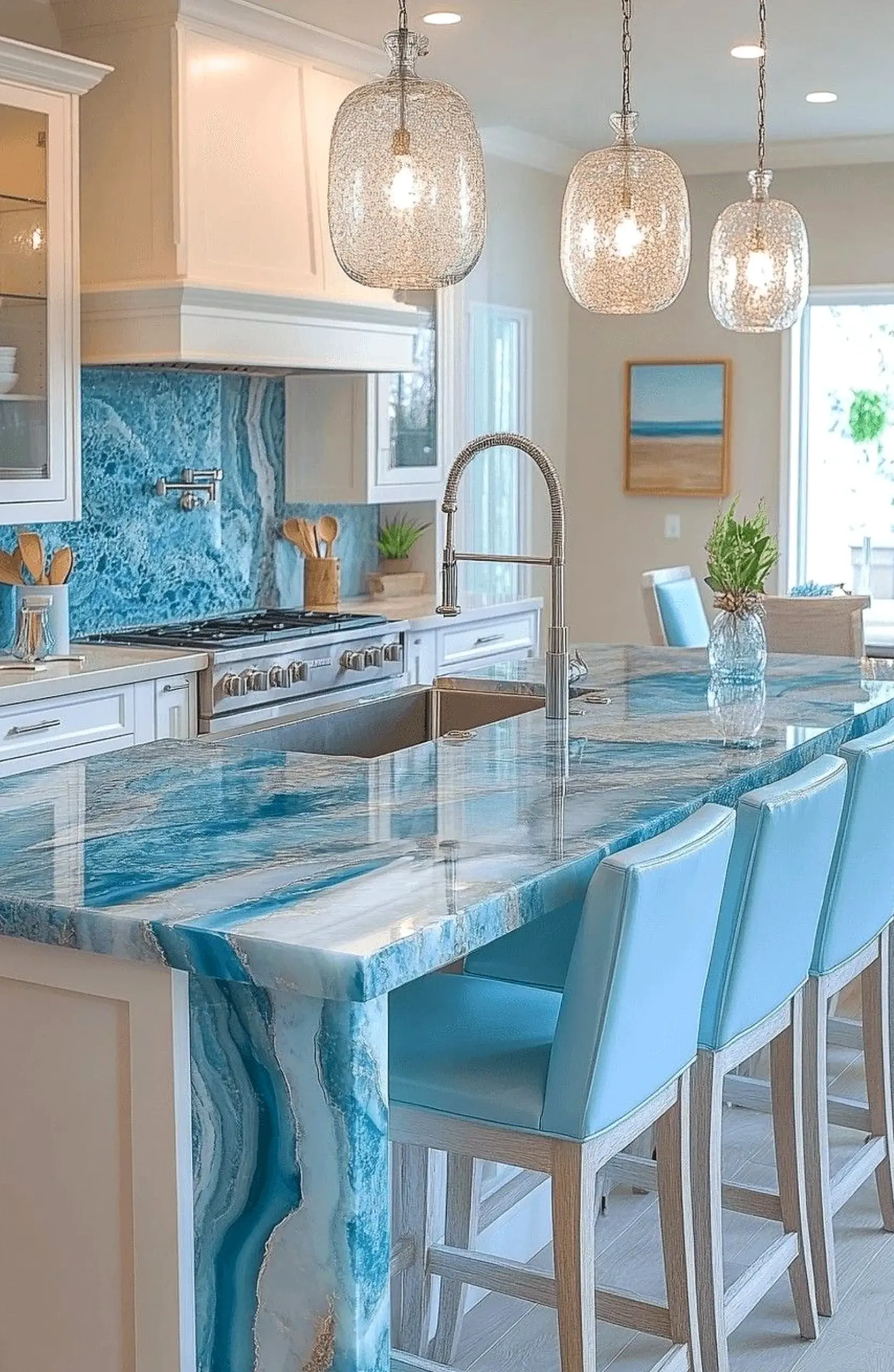 Elegant stair landing draws attention to freshness while the backdrop stays warm without clutter.