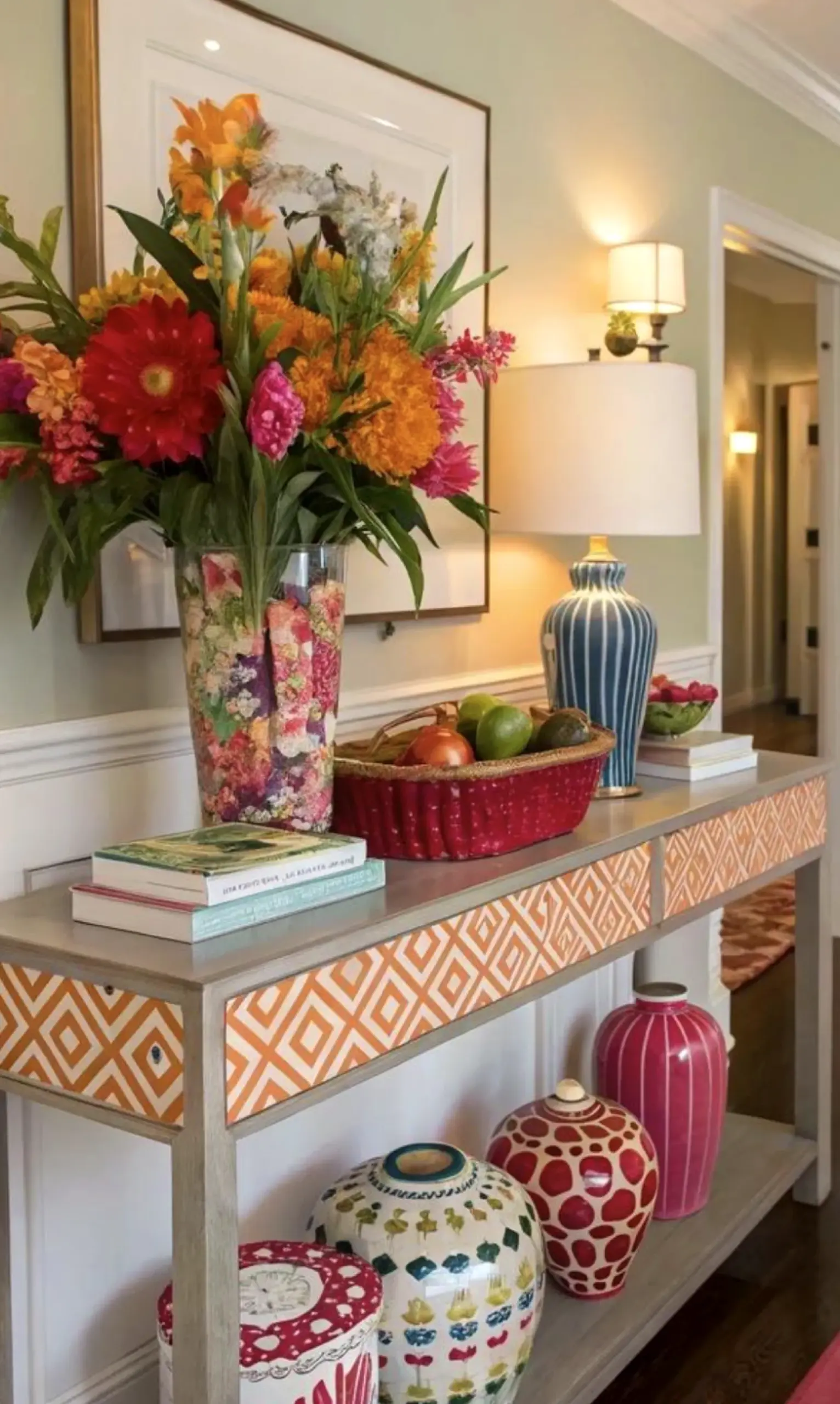 Textured storage corner brings comfort to the wall, creating a mood that feels visually grounded.
