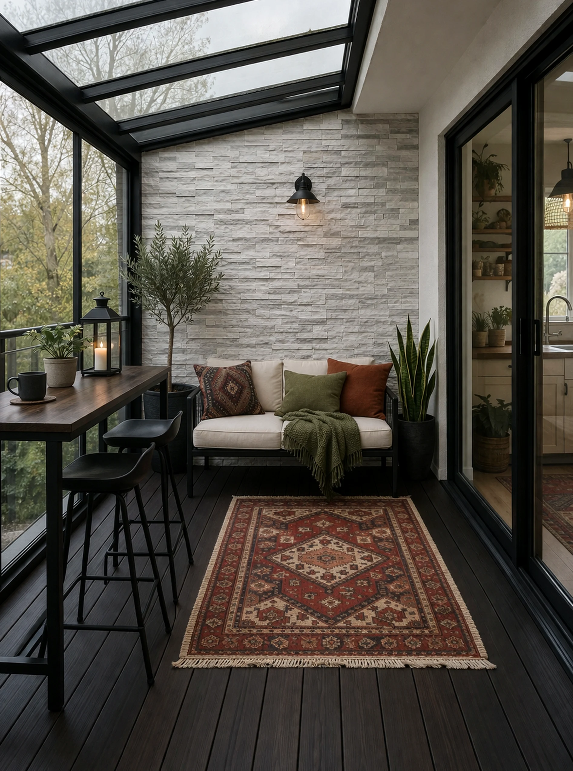 Compact neutral bedroom introduces light into the table, keeping the atmosphere visually grounded.