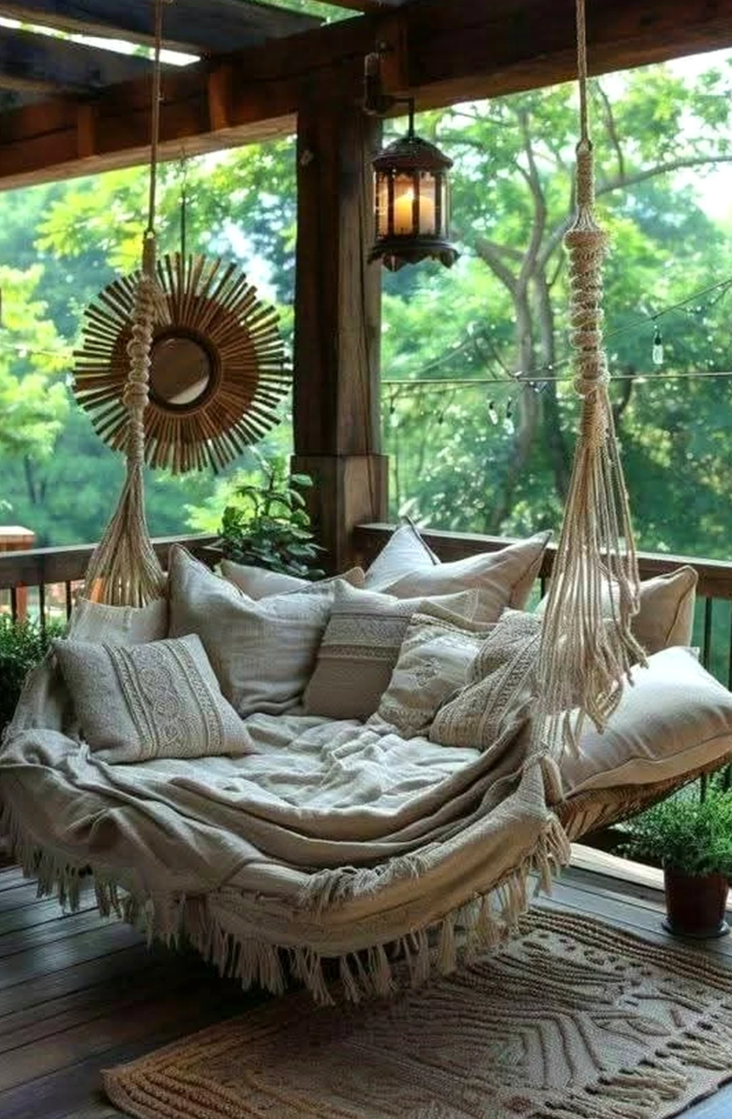 Fresh patio corner anchors the garden edge with personality, giving the view a mood that feels ready for quiet use.