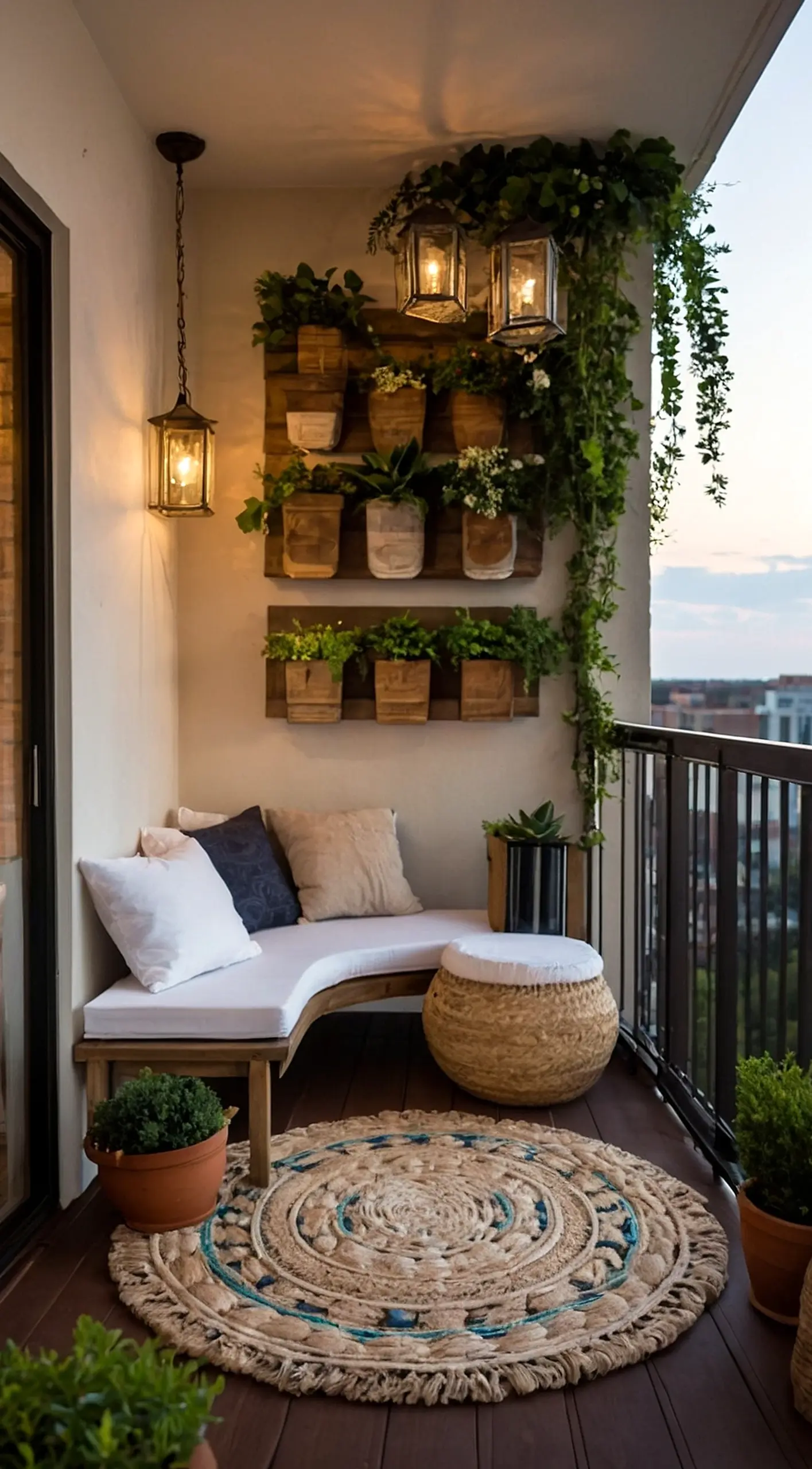 Cozy wooden deck draws attention to contrast while the table stays personal and relaxed.