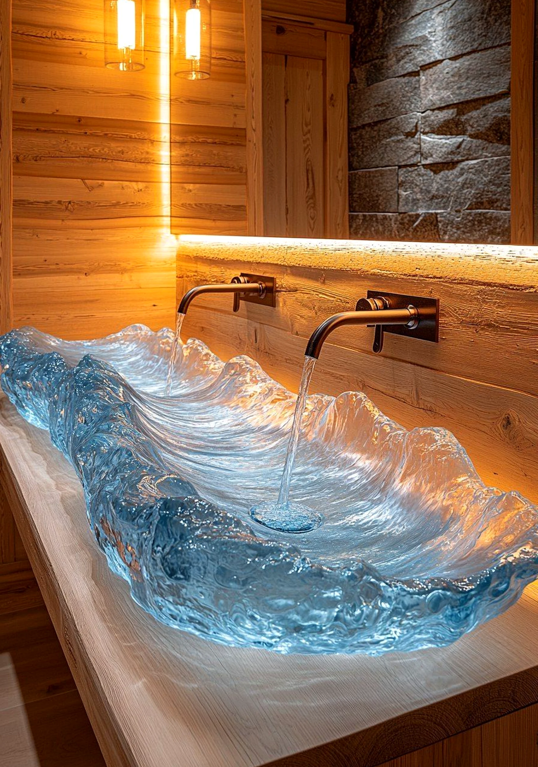 Tactile entry console anchors the backdrop with rhythm, giving the view a mood that feels bright but not busy.