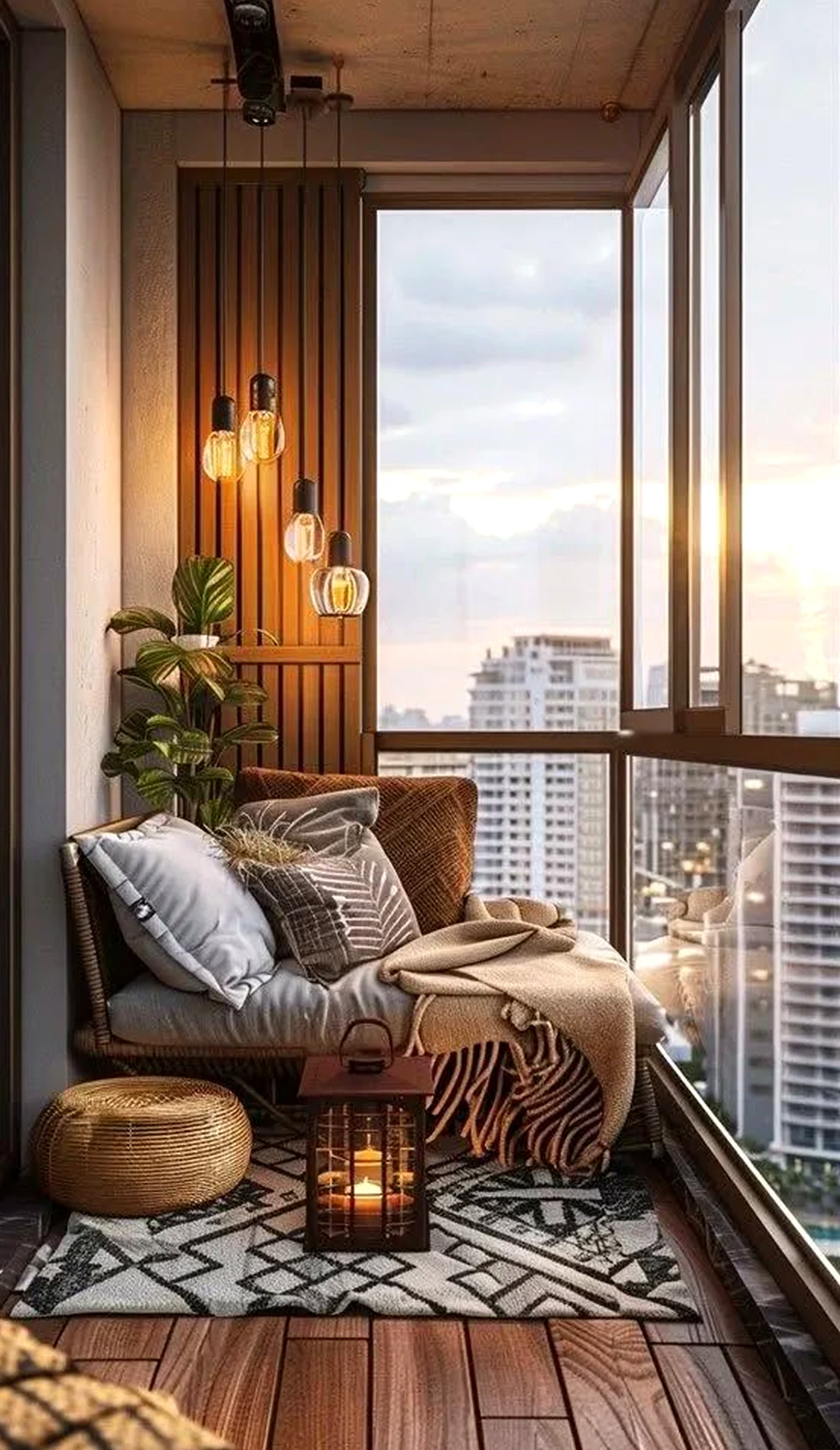 Earthy compact workspace gives the corner more light, so the whole view feels easy to enjoy.
