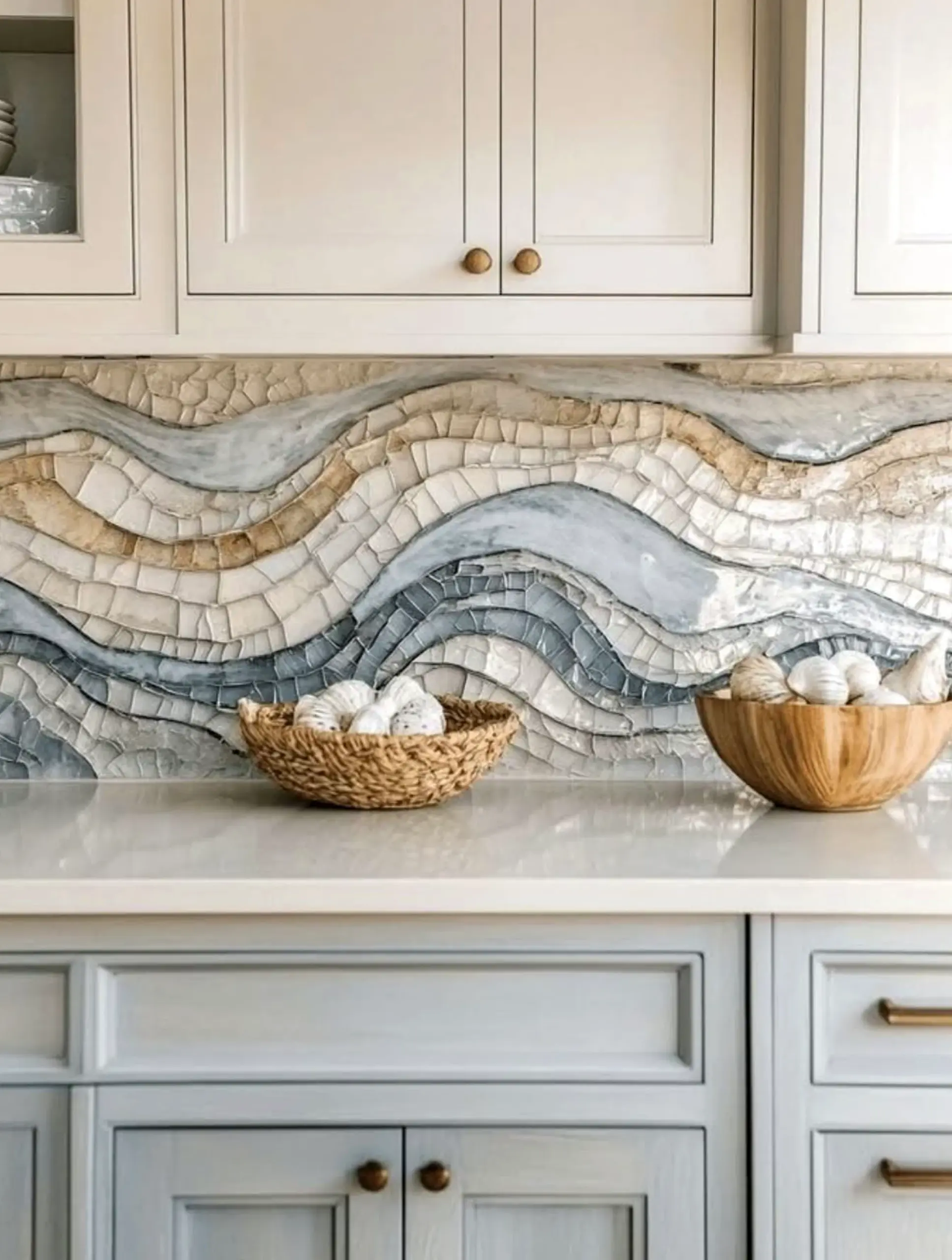 Textured fireplace area brings order to the garden edge, creating a mood that feels quietly finished.